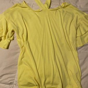 Bnwt fantastic fawn yellow blouse size medium
